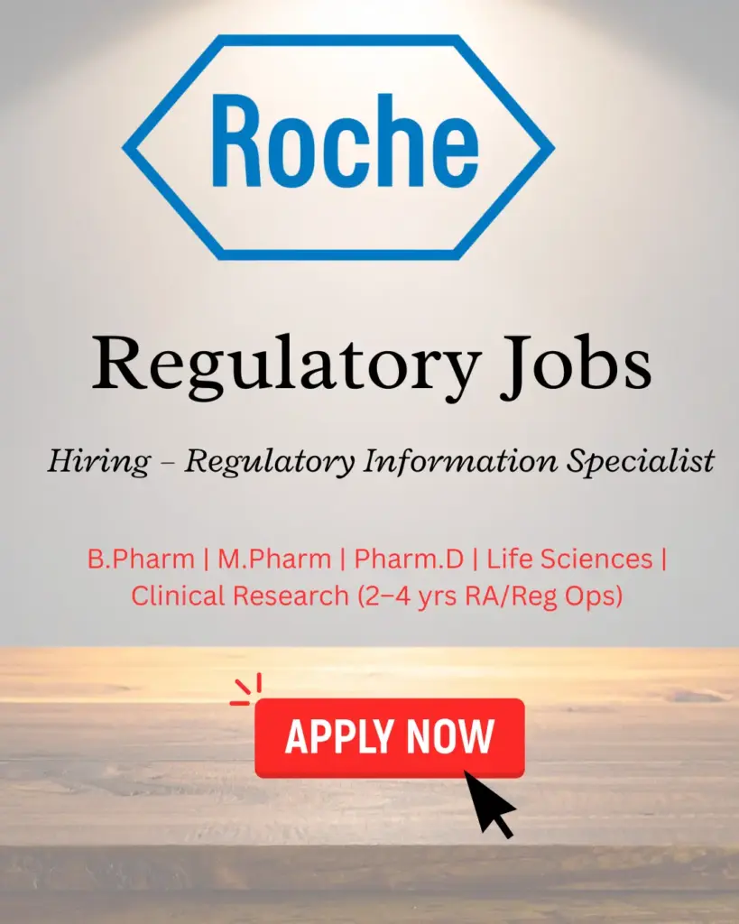 Roche Hiring – Regulatory Information Specialist