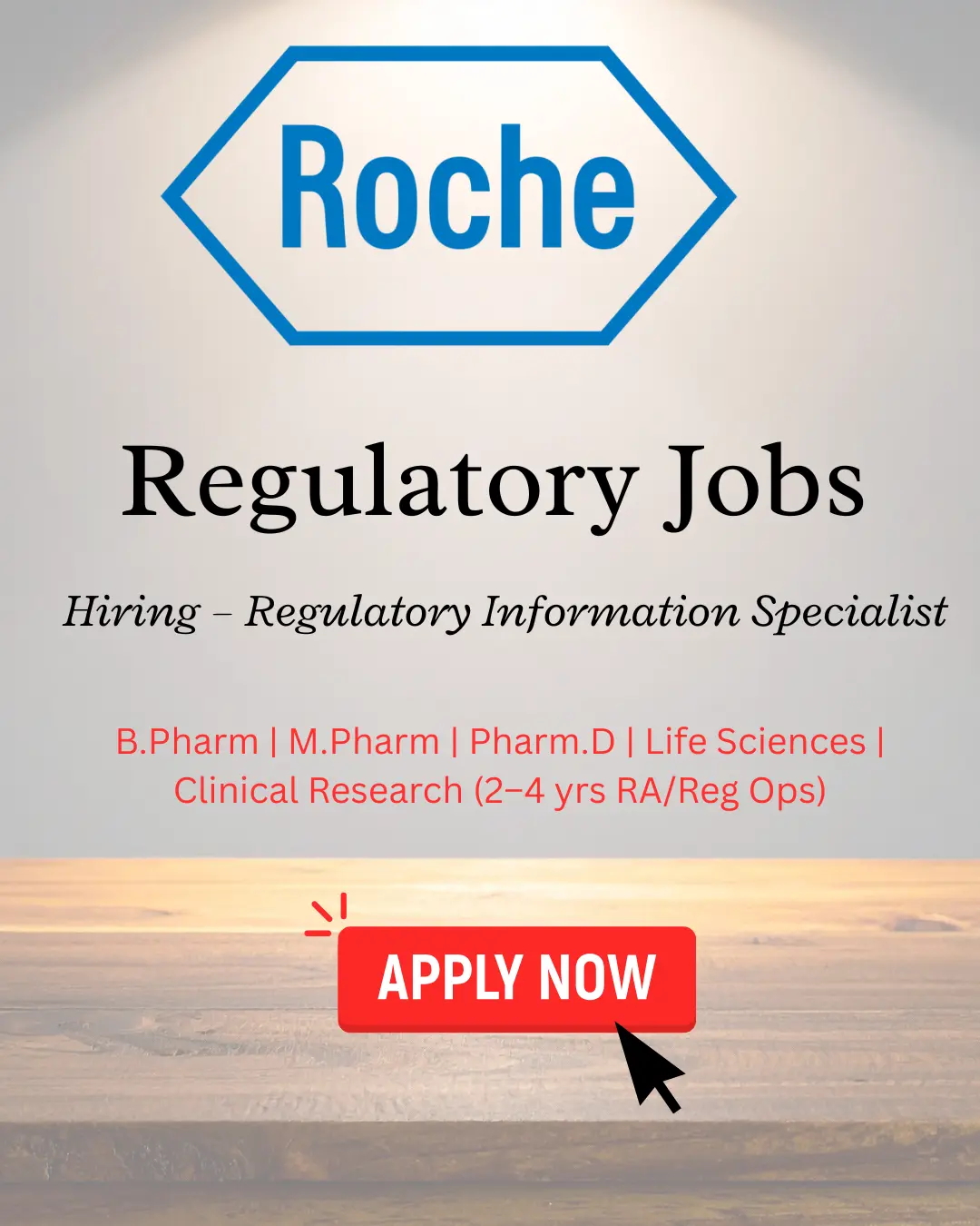 Roche Hiring – Regulatory Information Specialist