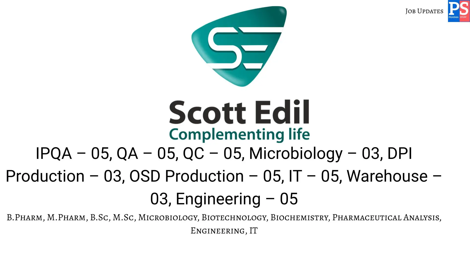 Scott Edil Walk in IPQA QA QC Production IT. 1