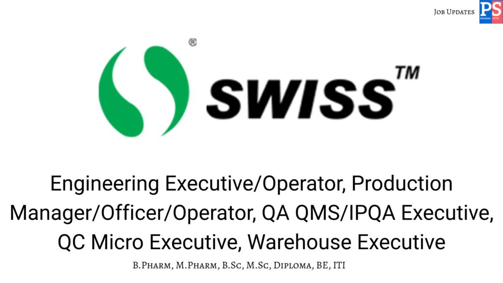 Swiss Hiring Engineering, Production, QA, QC & Warehouse