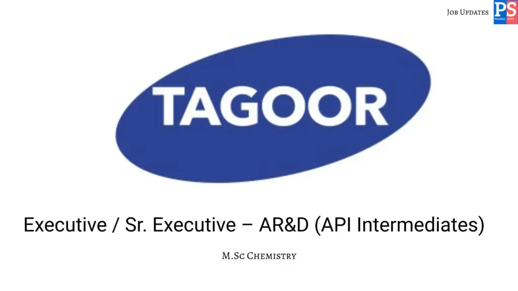 Tagoor Walk-in Executive / Sr. Executive – AR&D