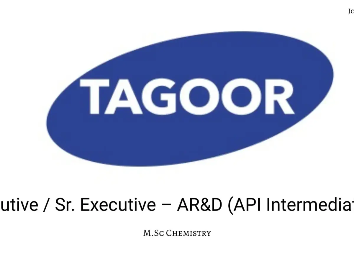 Tagoor Walk-in Executive / Sr. Executive – AR&D