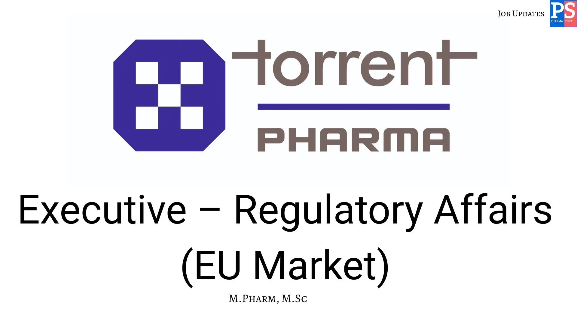 Torrent Hiring Regulatory Affairs