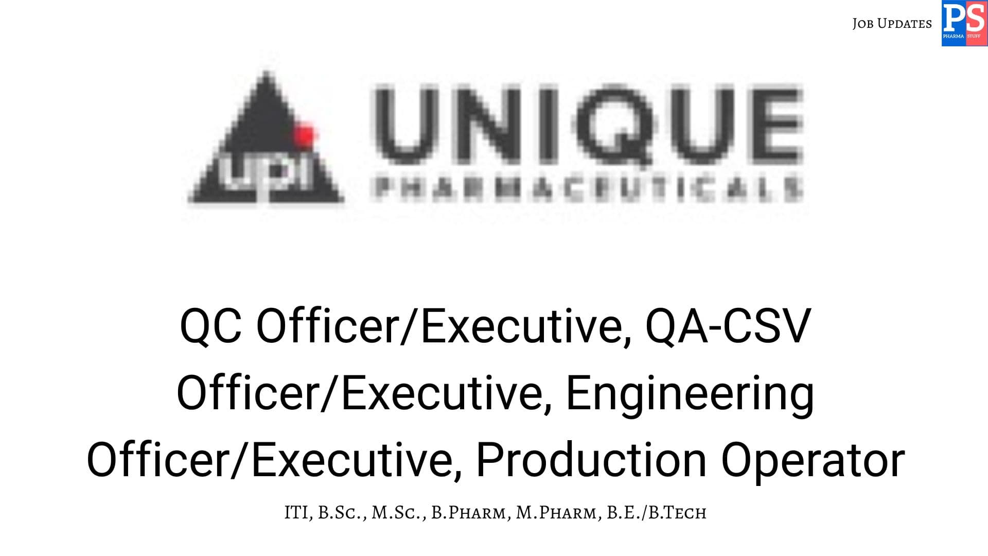Unique Walk in QC QA CSV Engineering Production 2 1