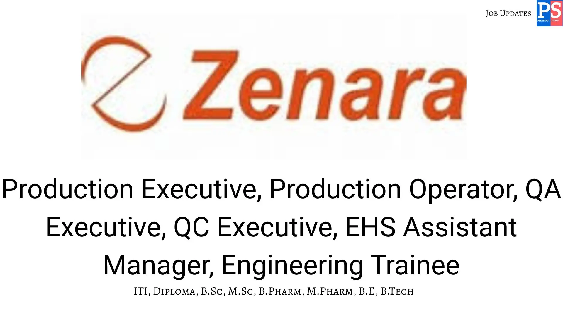Zenara walk‑in Production QA QC EHS