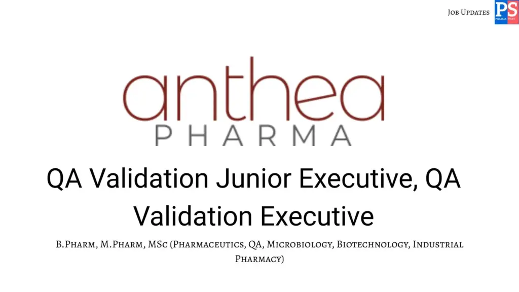 Anthea walk-in Quality Assurance