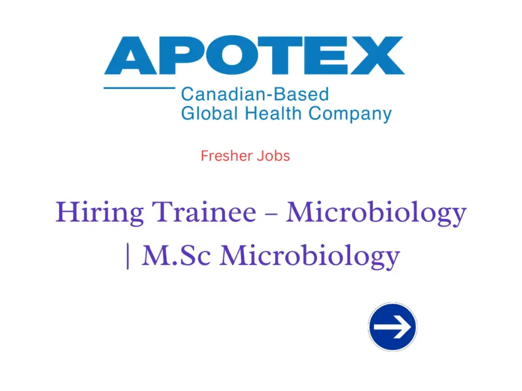 Apotex Hiring Trainee – Microbiology | M.Sc Microbiology
