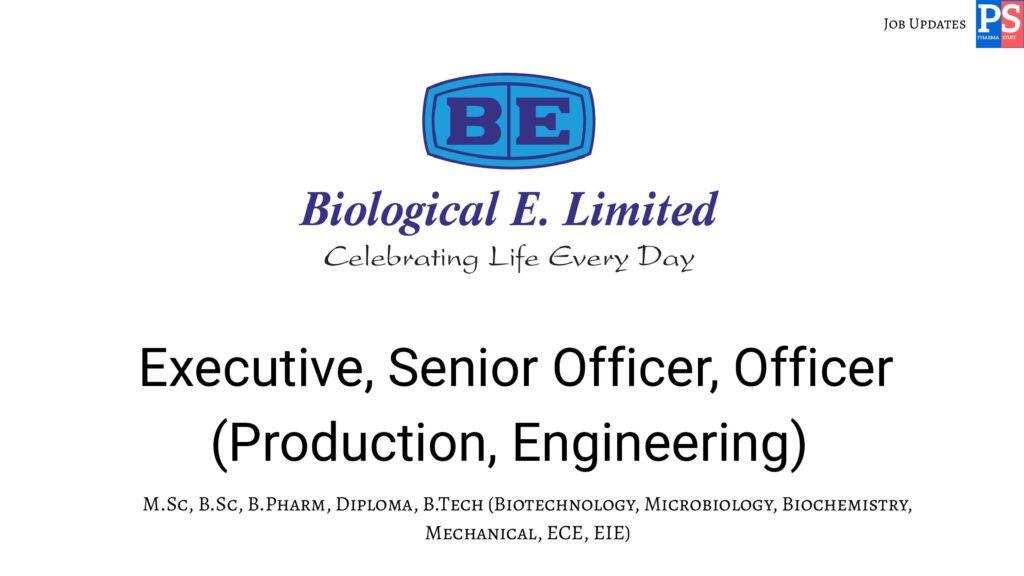 Biological E. Hiring Production Engineering pdf