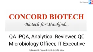 Concord walk-in QA, QC & IT