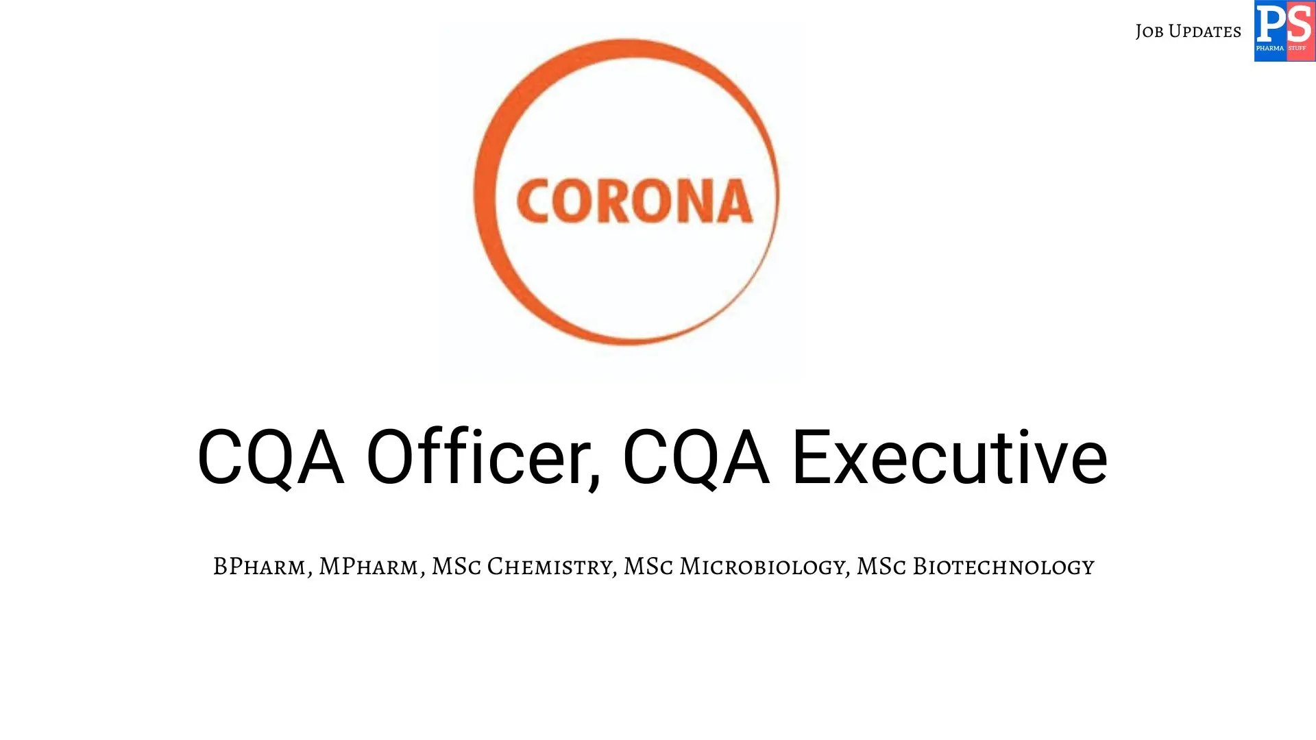 Pharma Biotech Job search & Career 18 Corona Hiring CQA