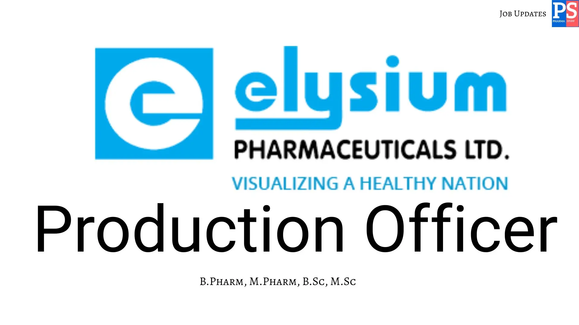 Pharma Biotech Job search & Career 10 Elysium Hiring Production Officer