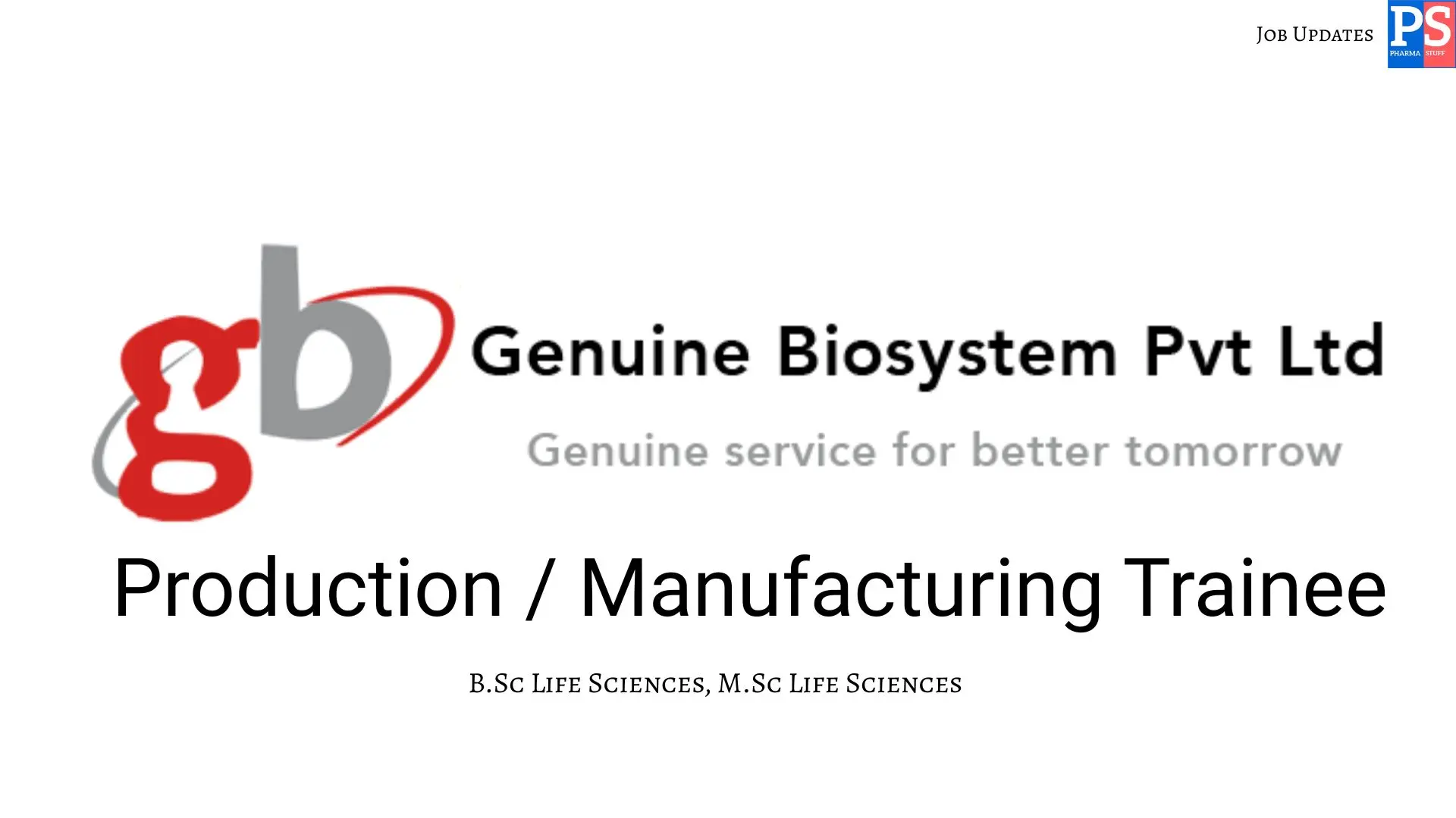 Pharma Biotech Job search & Career 16 Genuine Hiring Production Manufacturing Trainee