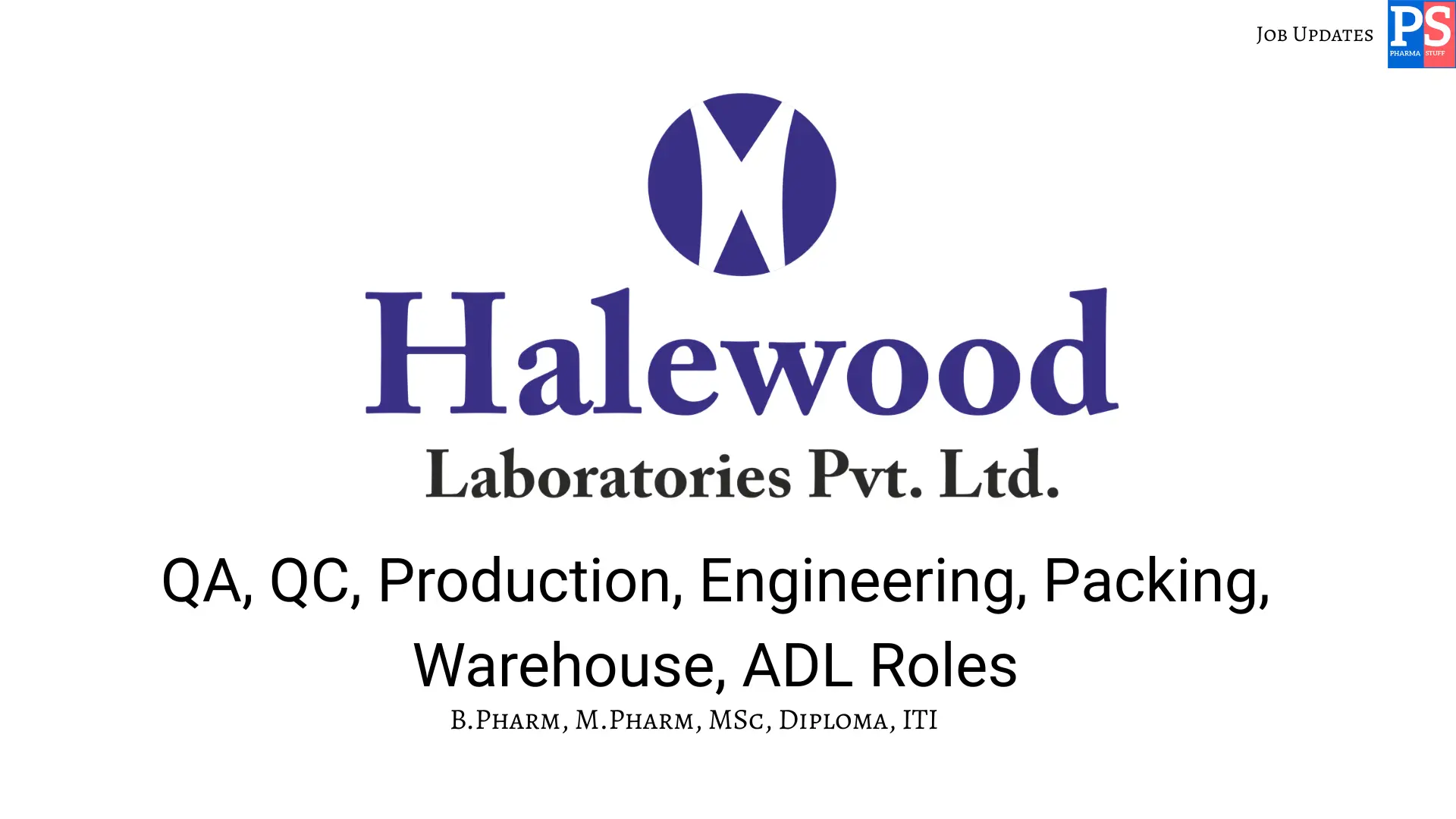 Halewood walk in QAQCProduction EngineeringWarehousePackaging