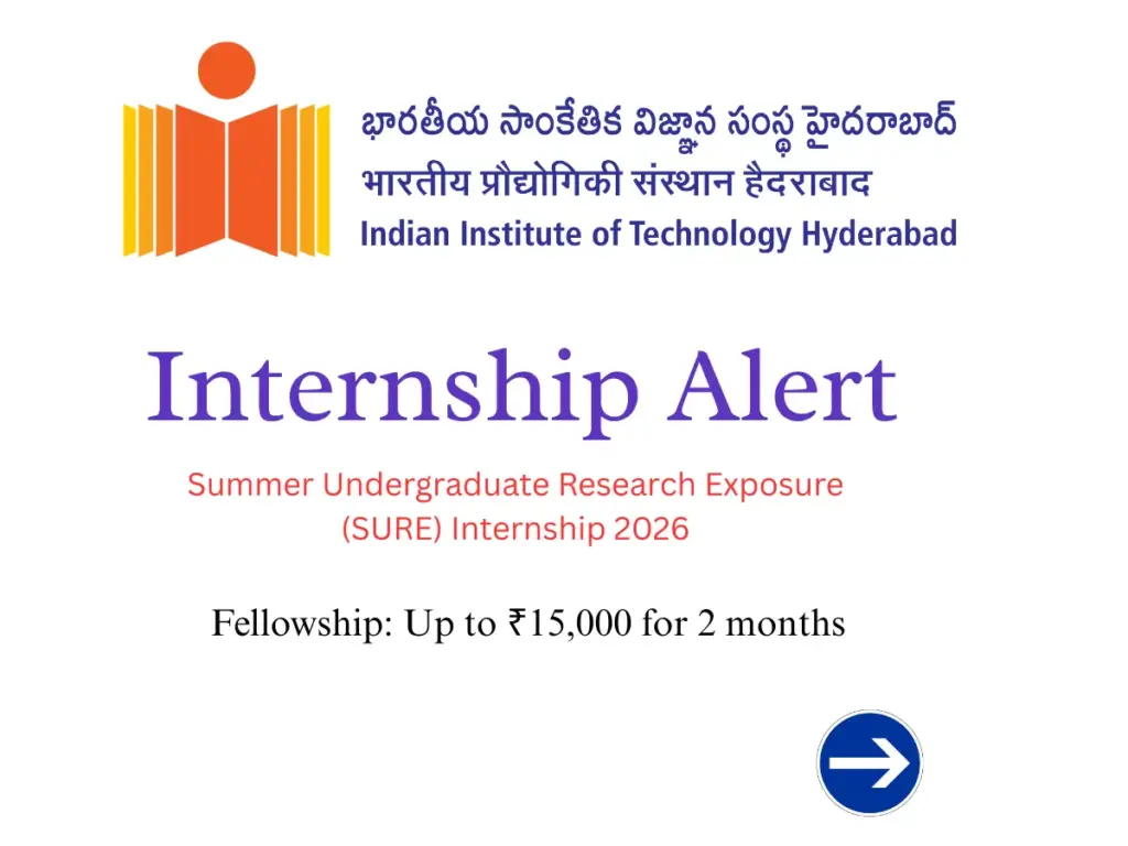 IIT Hyderabad SURE 2026: 250 Research Internship Seats for Students