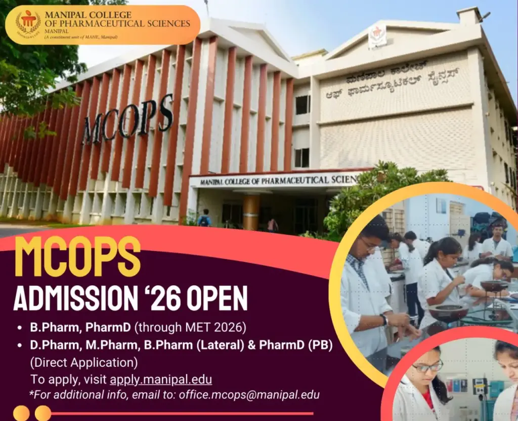 MCOPS Admissions 2026 Open – Apply Now for B.Pharm, Pharm.D, M.Pharm & More