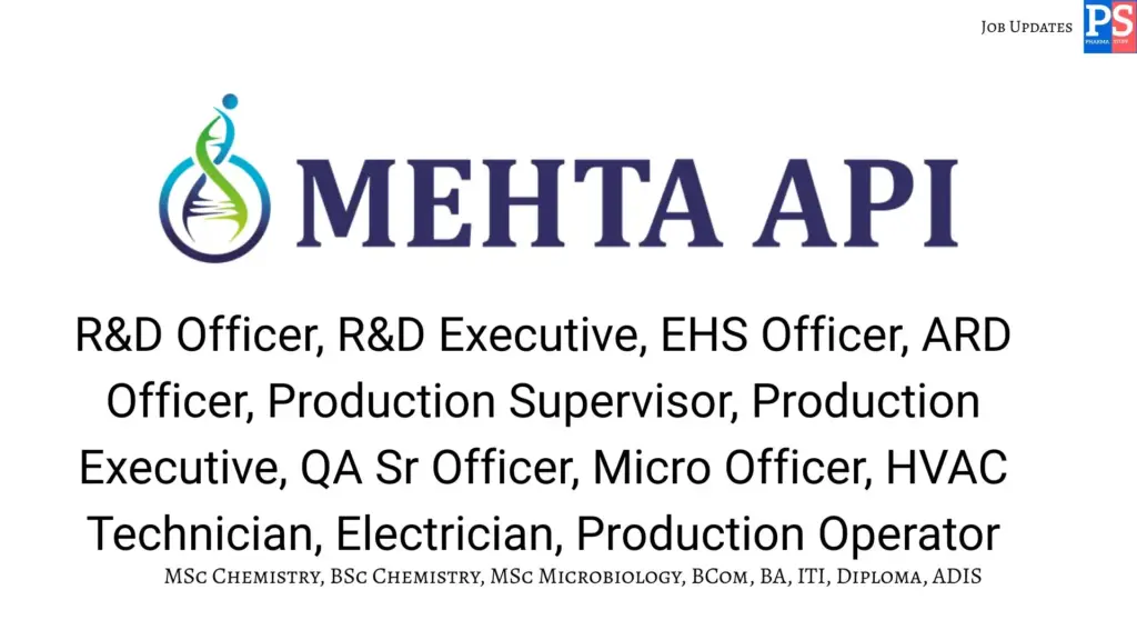 Mehta walk‑in R&D, QA, Production