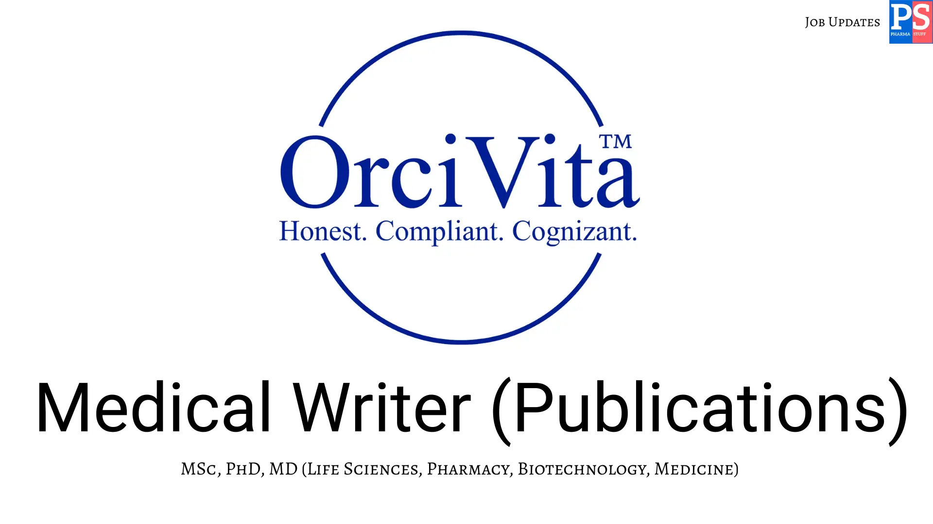 OrciVita Hiring Medical Writer