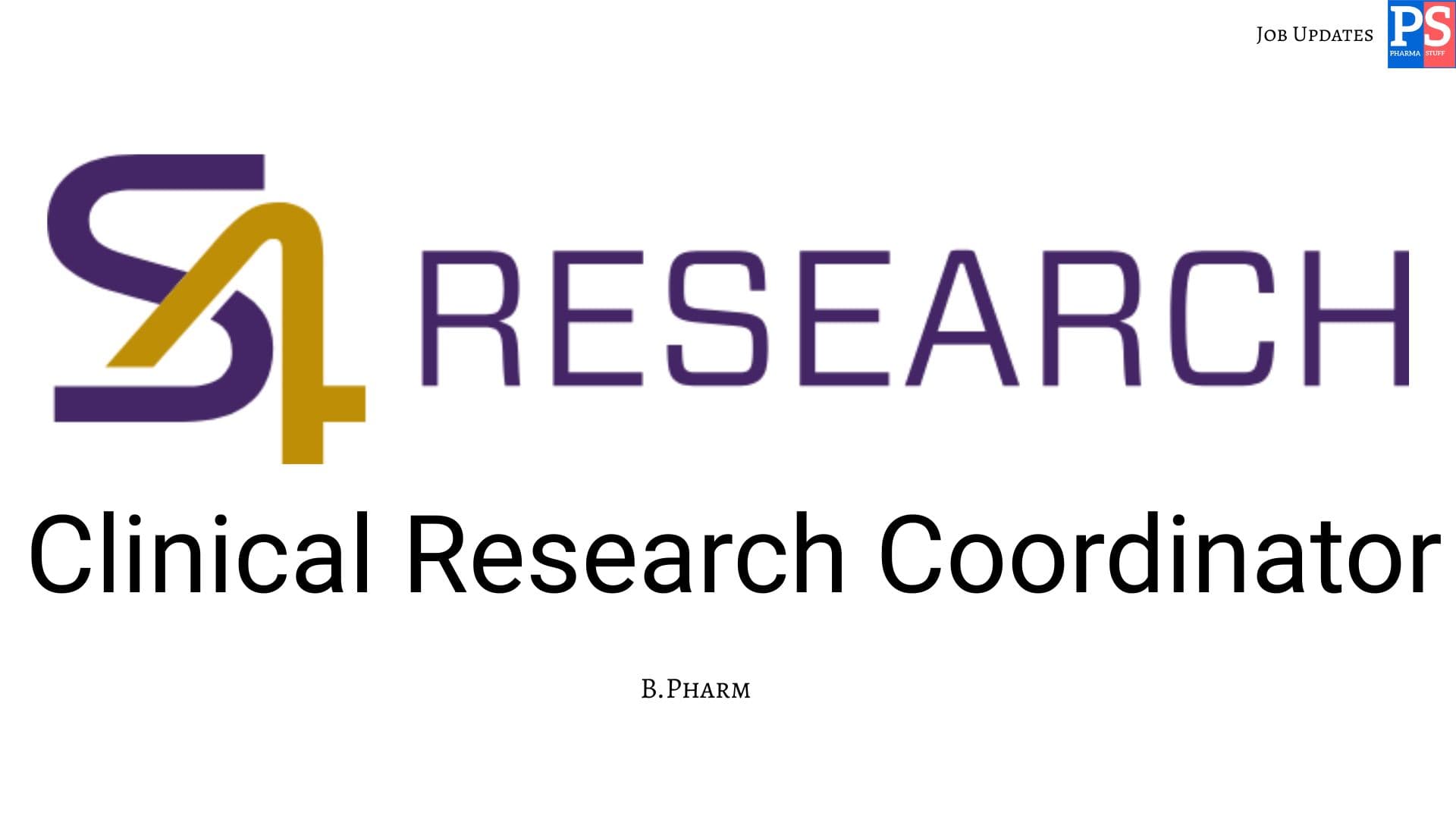 Pharma Biotech Job search & Career 20 S4 Research Hiring Clinical Research Coordinator 1