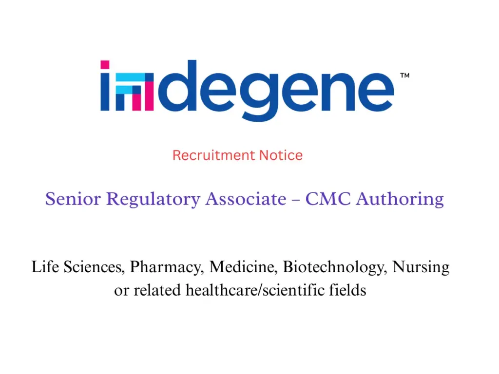 Senior Regulatory Associate – CMC Authoring