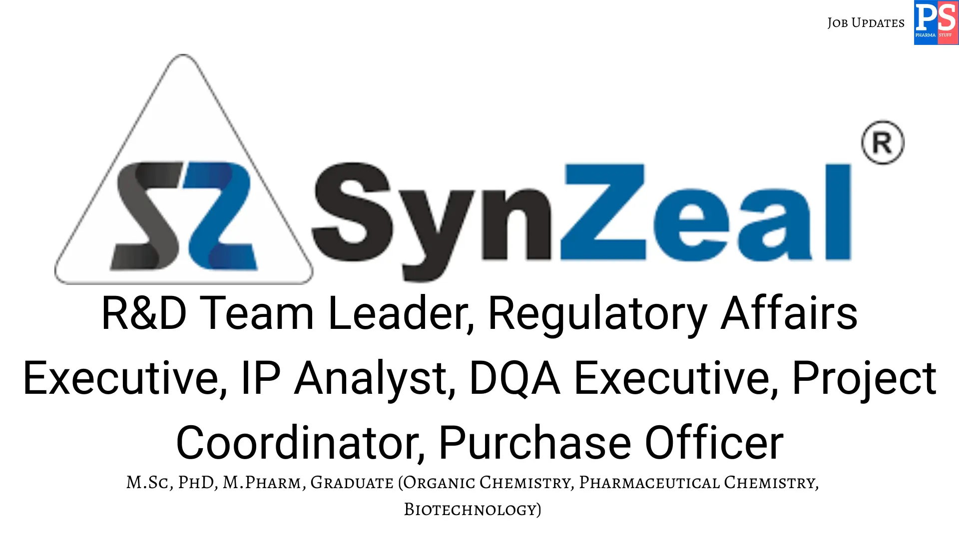SynZeal Hiring RD RA IP QA