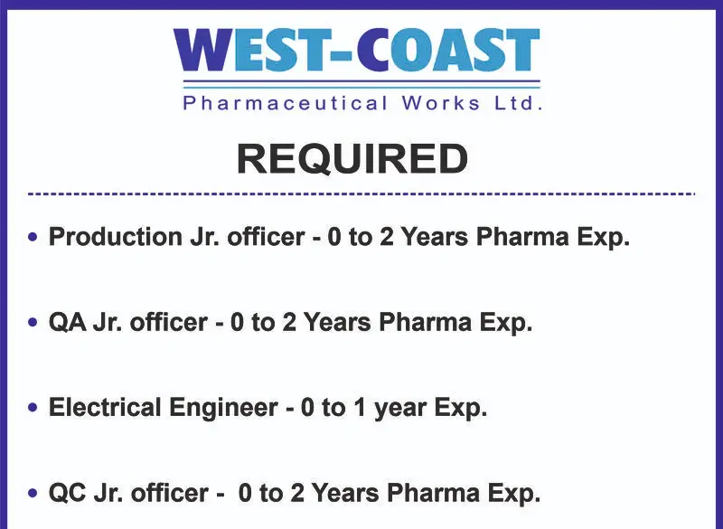 West Coast Pharma Hiring Freshers Experienced Production QA QC Jobs 1 e1773928507157