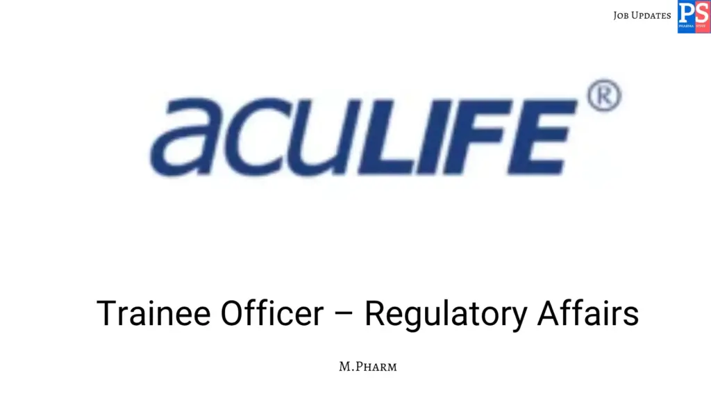 Aculife Hiring Regulatory Affairs