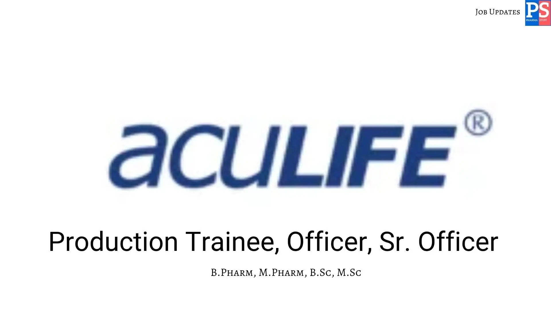 Aculife Walk in Production 1