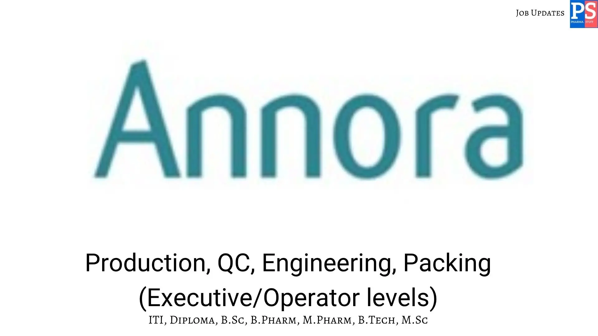 Annora Walk In OSD Production QC Engineering Packing