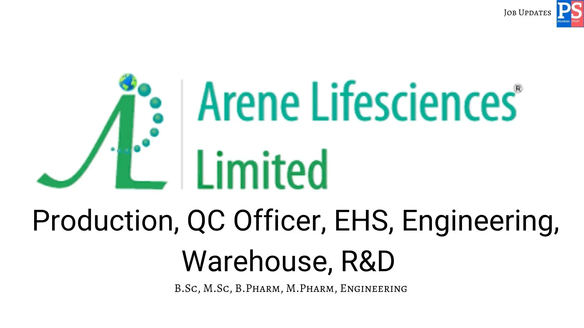 Arene Walk In Production QC Officer EHS Engineering Warehouse RD