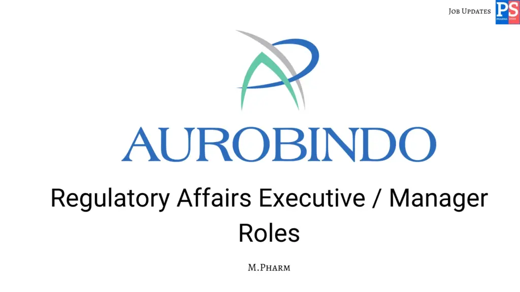 Aurobindo Hiring Regulatory Affairs