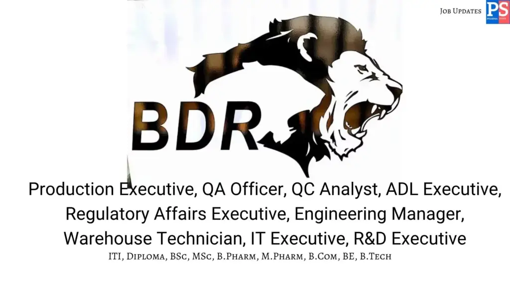 BDR Pharma Walk-In API QA QC R&D
