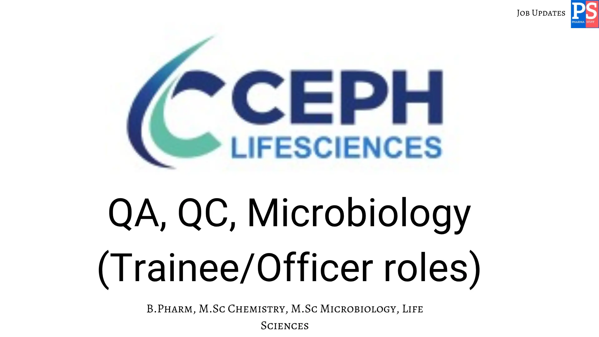 Ceph Walk In QA QC Microbiology