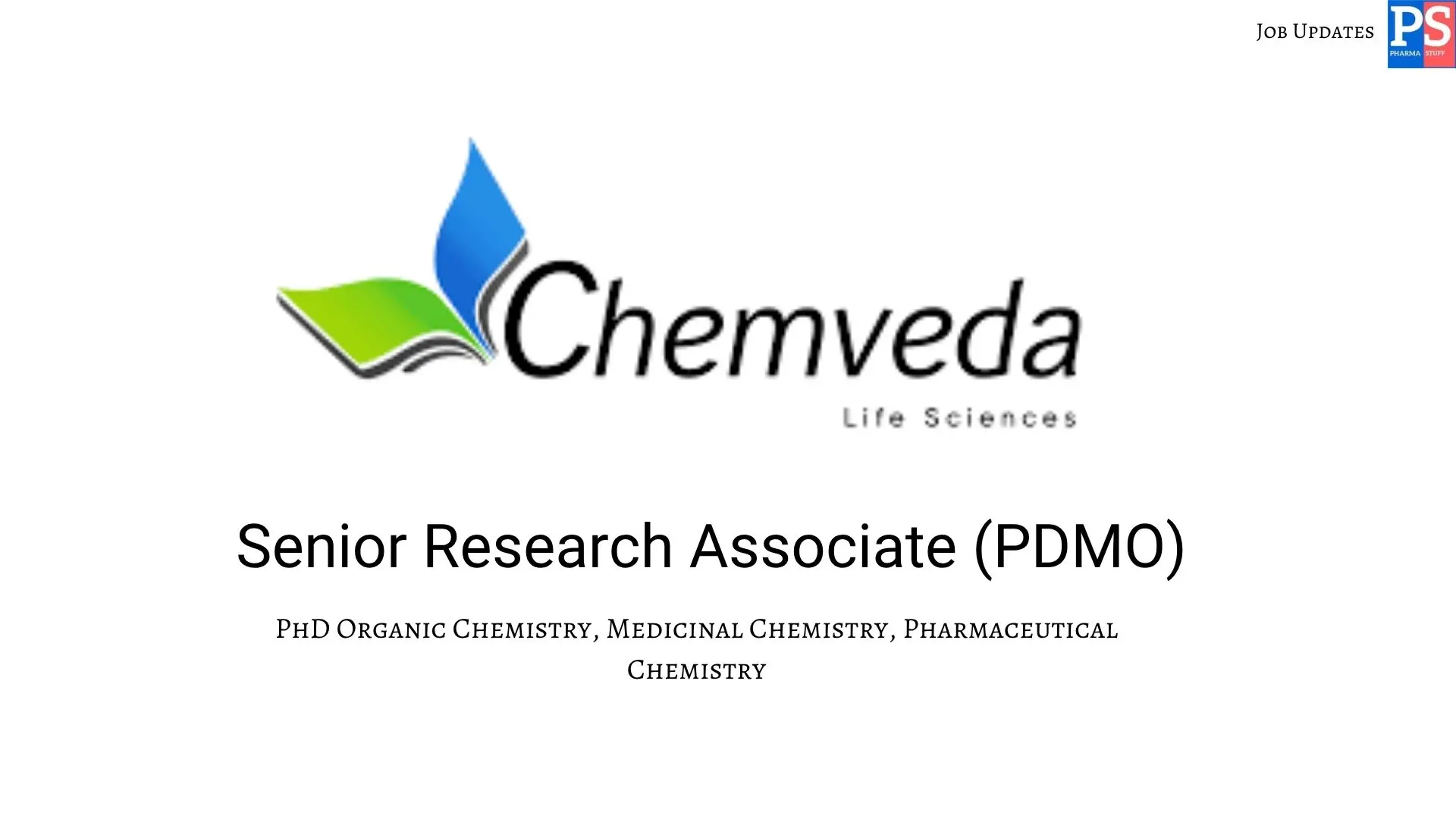 Chemveda Walk In Senior Research Associate