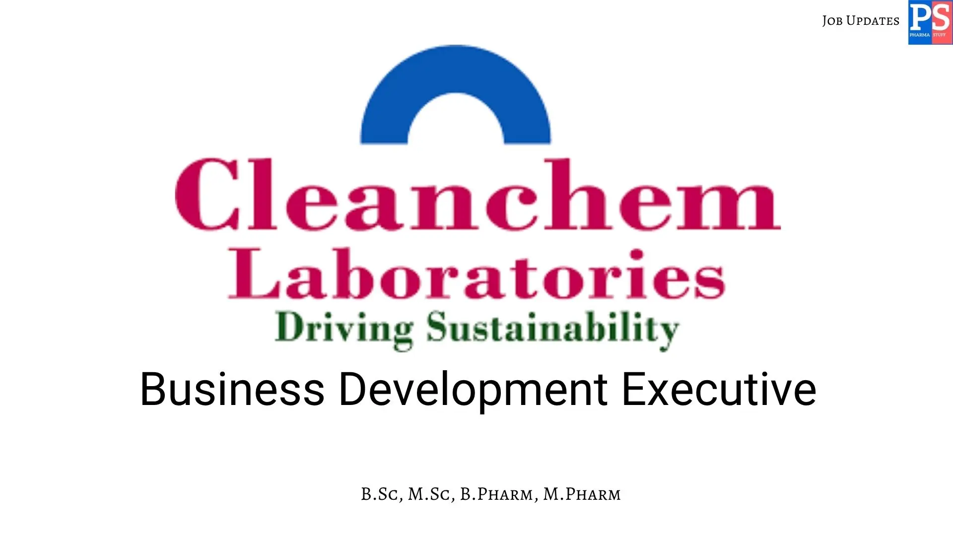 Cleanchem Hiring Business Development