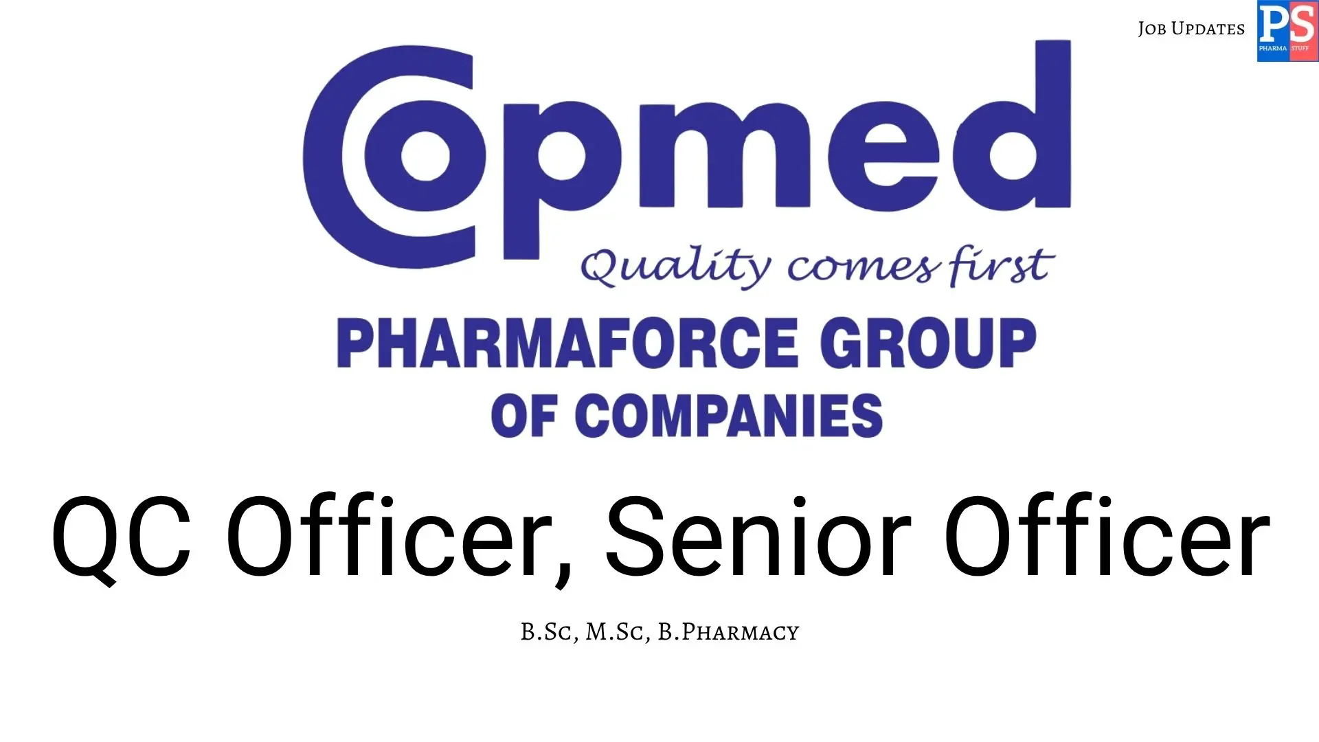 Copmed Hiring QC Officer