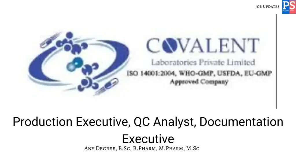 Covalent walk-in Production, QC & Documentation