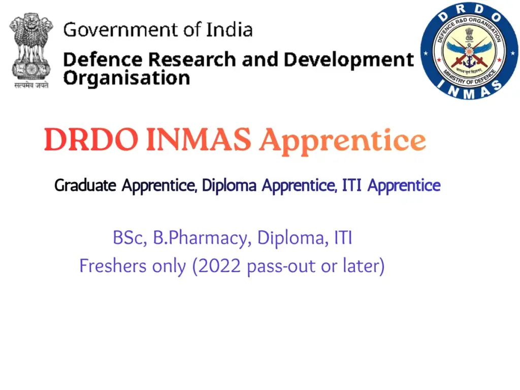DRDO INMAS Graduate Apprentice 2026