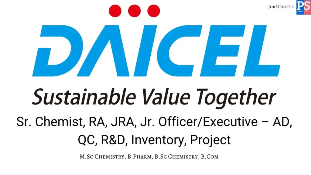 Daicel walk-in AD, QC, R&D, Inventory & Project