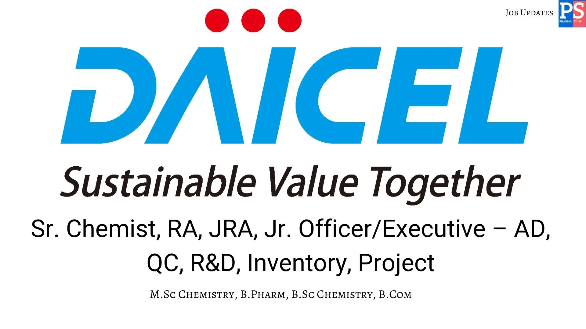 Daicel walk in AD QC RD Inventory Project