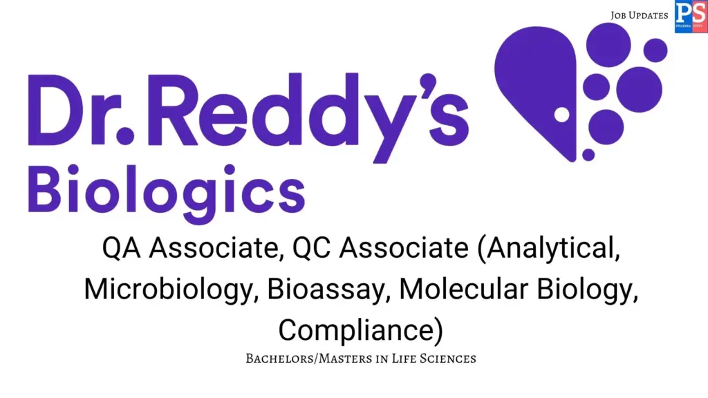 Dr Reddy’s walk-in QA & QC