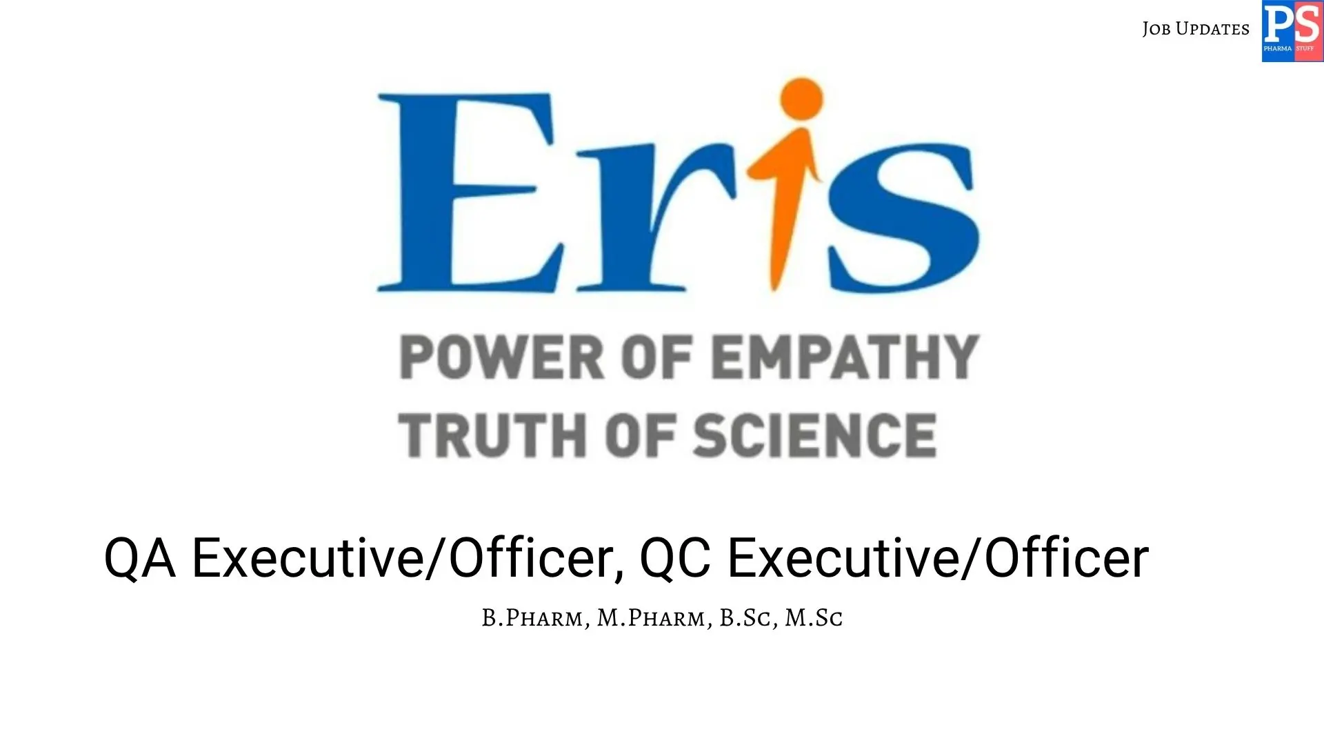 Eris Hiring QA ExecutiveOfficer QC