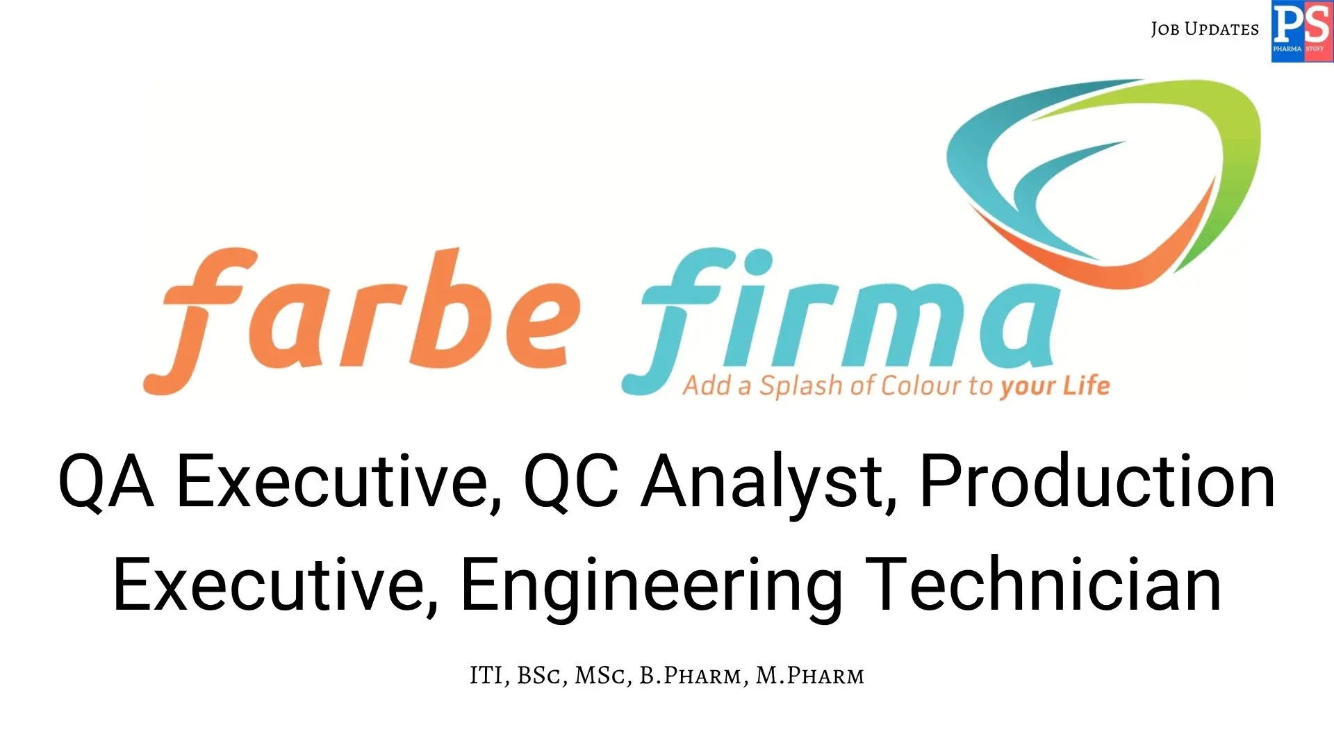 Farbe Firma Walk in QA QC Production