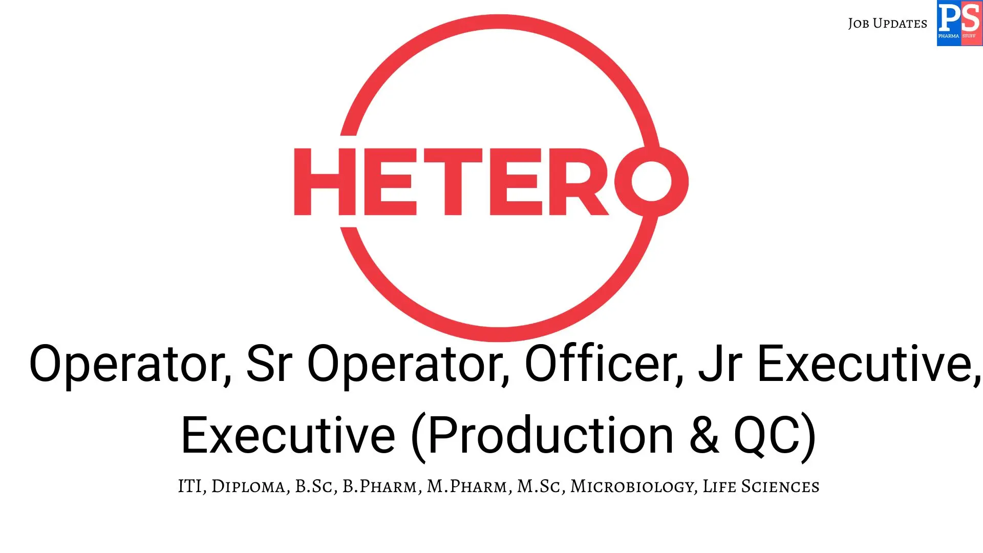 Pharma Biotech Job search & Career 10 Hetero Walk In Production QC