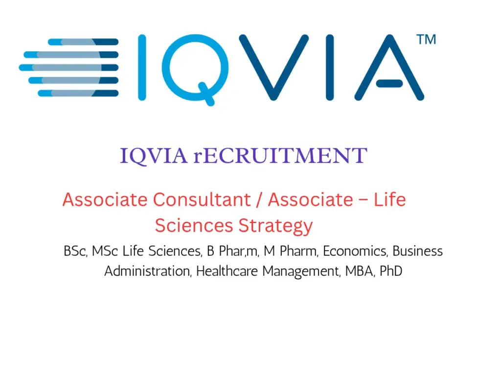 IQVIA Hiring Associate Consultant – Life Sciences Strategy