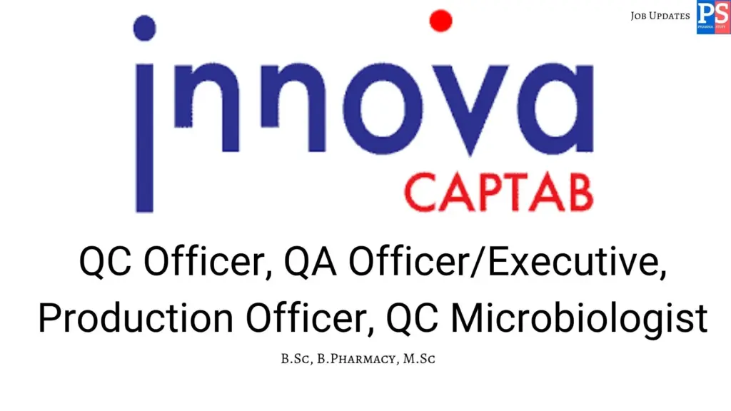 Innova Captab Hiring QC, QA, Production