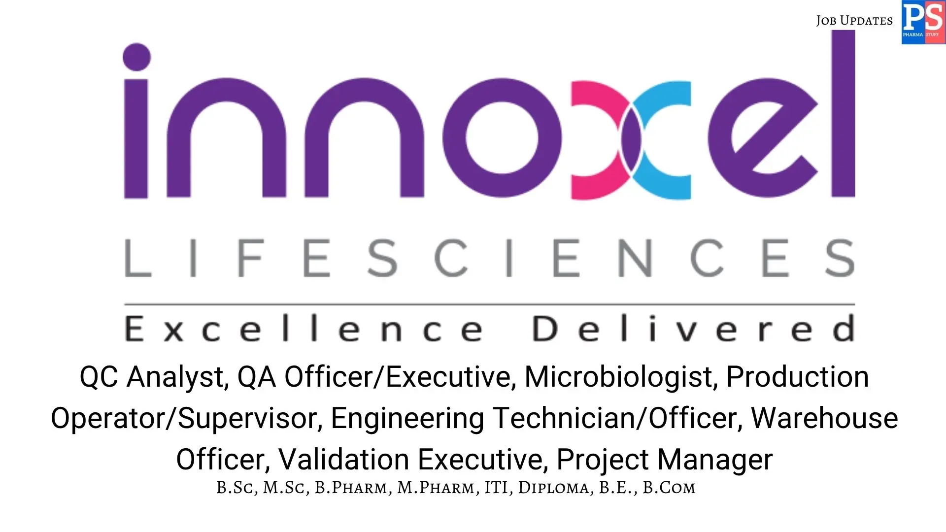 Innoxel Hiring QC QA Microbiology Production Engineering