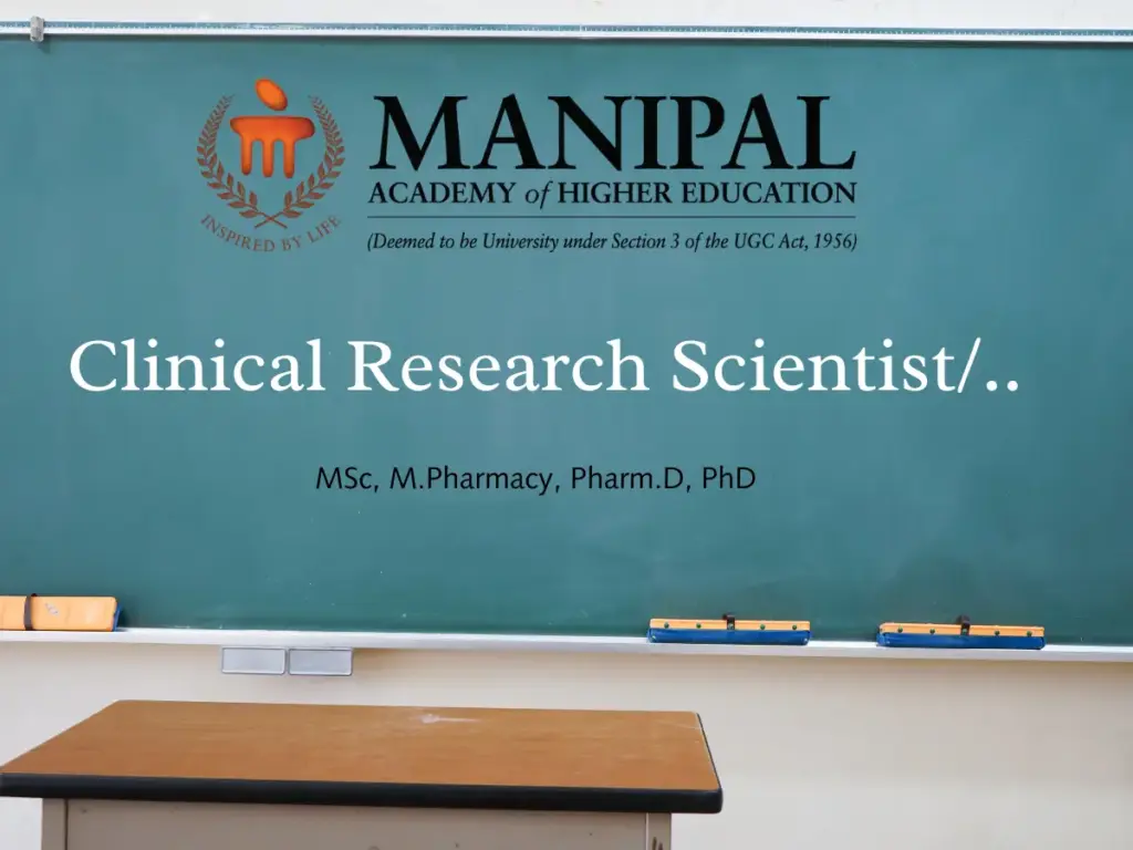 MAHE Clinical Research Scientist Job Udupi