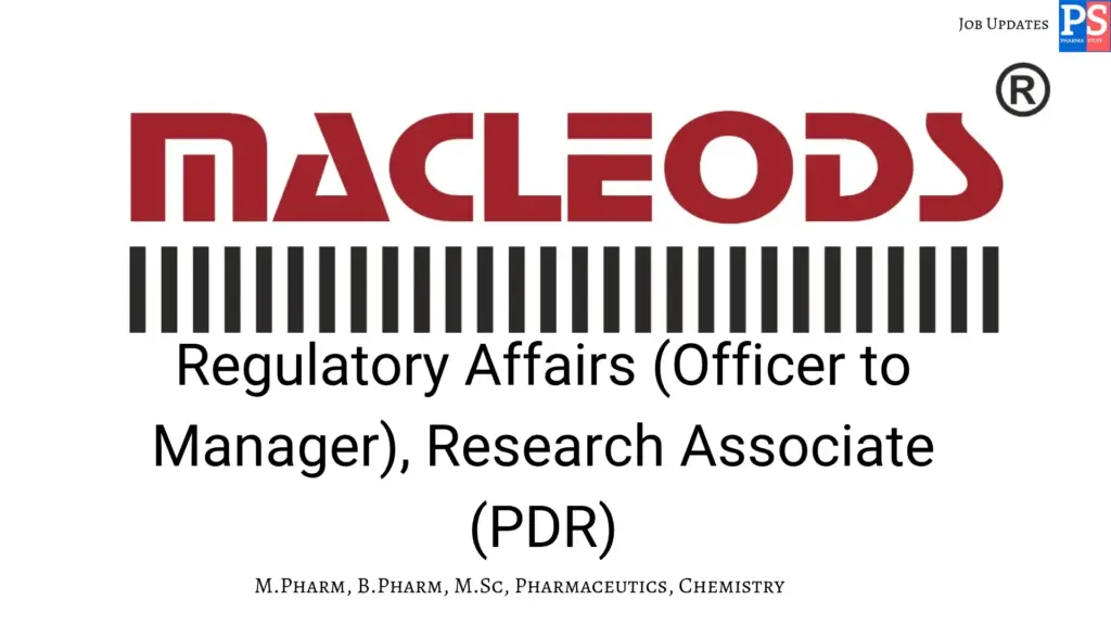 Macleods Walk-In Regulatory Affairs & R&D