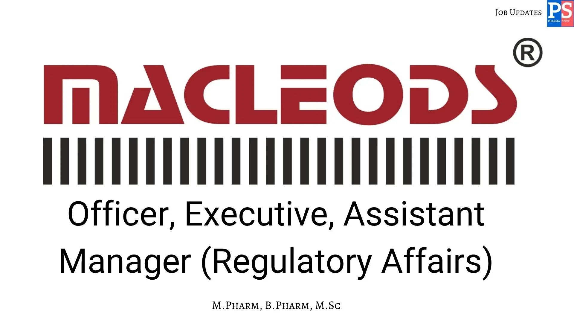 Macleods Walk in Regulatory Affairs