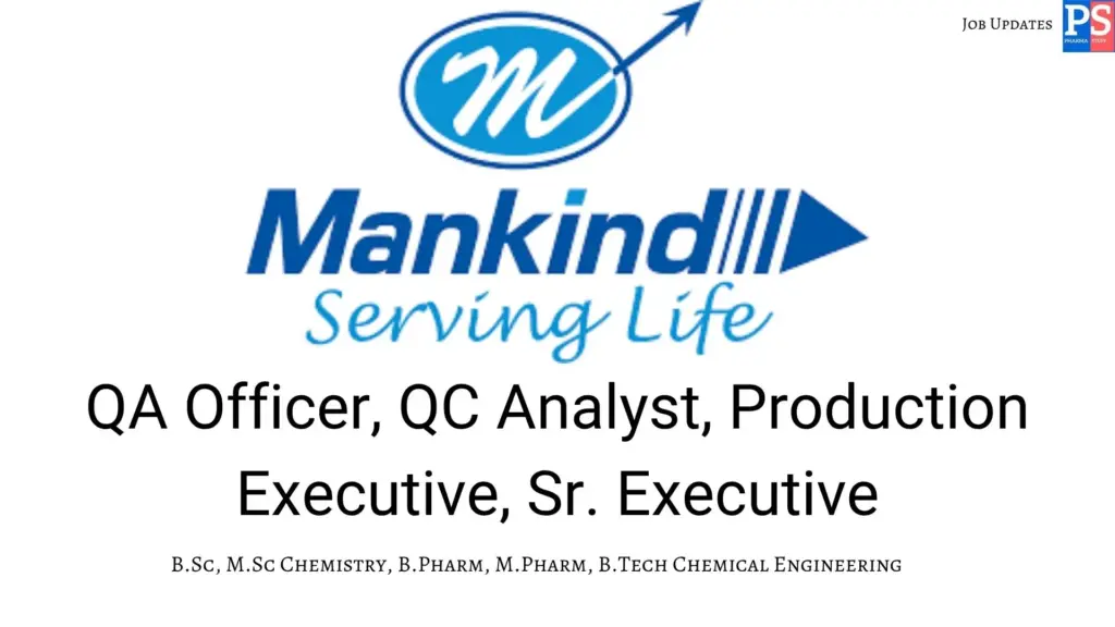 Mankind walk-in QA, QC, Production